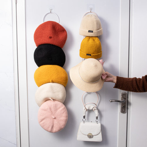 帽子收纳神器门后免打孔壁挂式衣柜衣服帽子挂钩卧室家用帽子架
