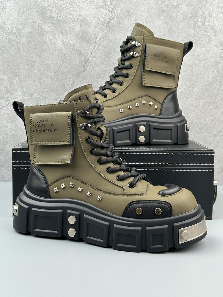 2025 Men's Platform Motorcycle Boots Rugged High-Top - Product image 3