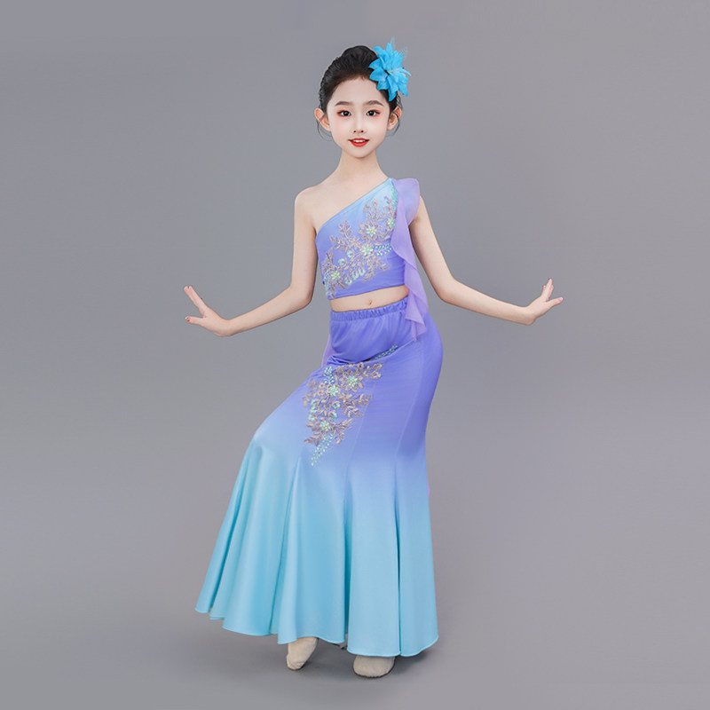 儿童傣族舞蹈服女艺考表演服装
