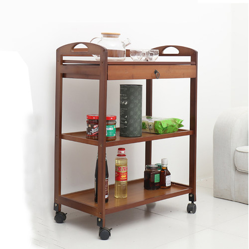 楠竹餐车酒店厨房推车置物架实木