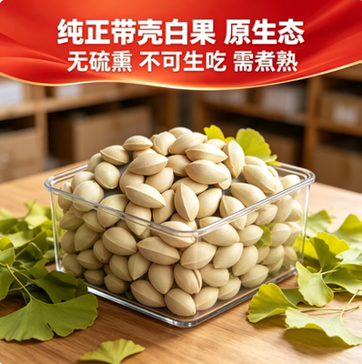 绵阳老树特级无漂白带壳银杏果