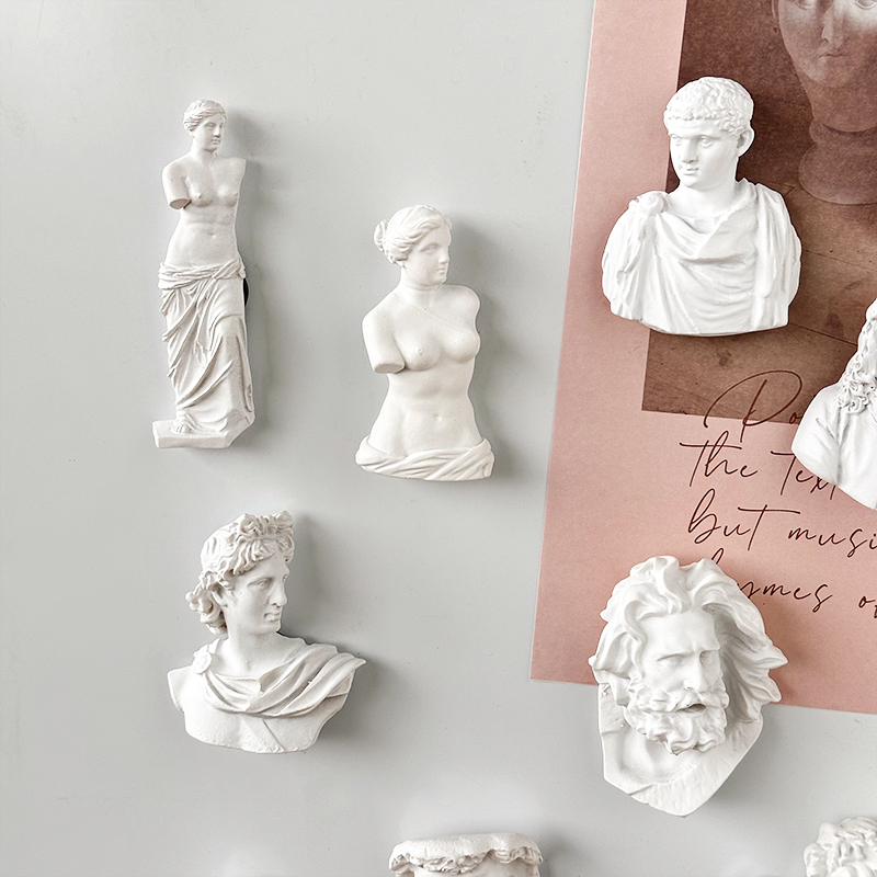 ins风创意北欧雕像冰箱贴 3D立体贝多芬仿石膏雕塑磁贴