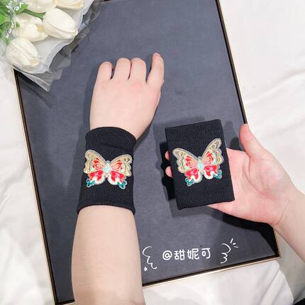 民族风绣花手套女护腕中国风半指遮疤杨丽萍刺绣绣花夏季保暖触屏