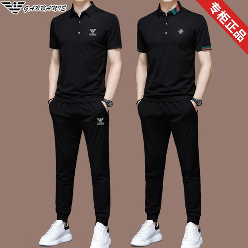 正品意大利品牌休闲短袖套装