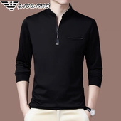 打底衫 正品 潮 立领t恤高端商务休闲棉卫衣春装 新款 意大利男士 长袖