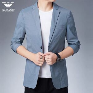 奇 阿玛尼亚休闲薄款西服男春秋装便西韩版商务单西男士西装外套