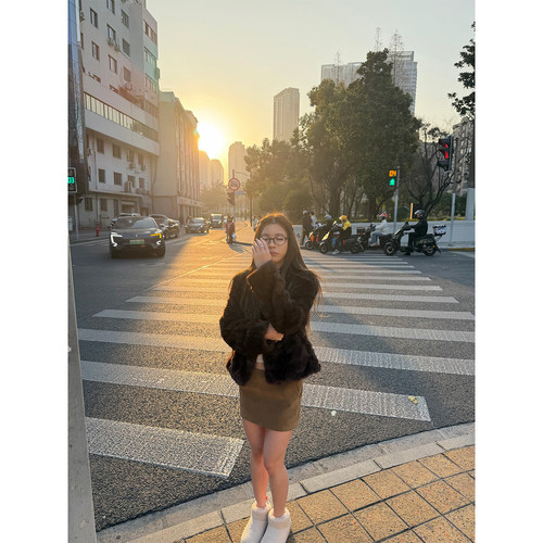 EASE 新贵大姐姐 老钱美学中古咖环保毛毛外套（内衬款）