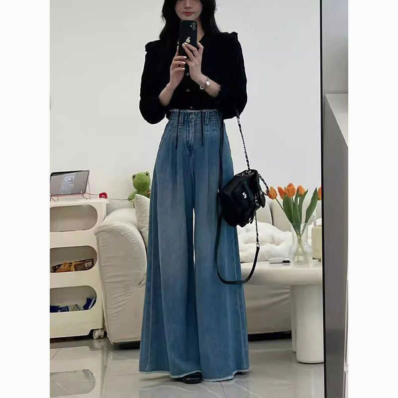 梨型身材显瘦套装女秋季新款时髦洋气炸街衬衫宽松阔腿裤两件