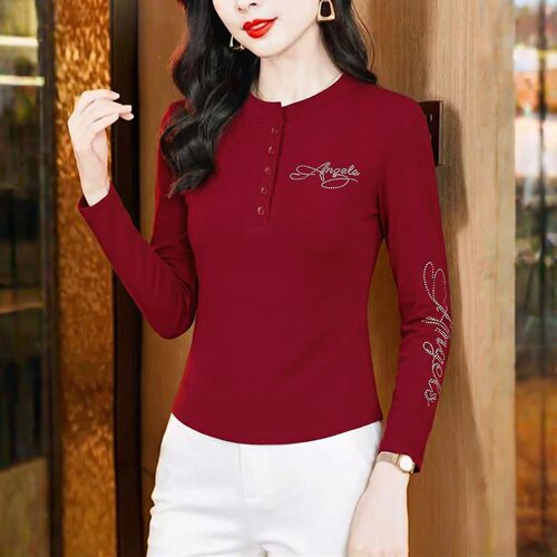 广场舞春季烫钻简约上衣