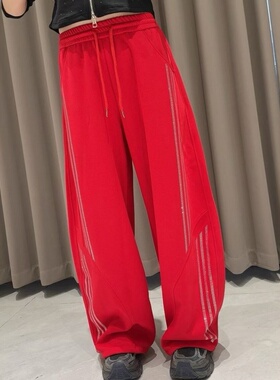 广场舞秋冬加厚时尚烫钻宽松长裤曳步舞户外休闲百搭裤跳舞裤CXD