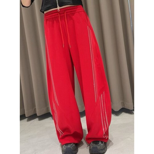 广场舞秋冬加厚时尚烫钻宽松长裤