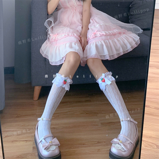 日系甜美少女jk堆堆袜女夏季网红纯欲可爱玛丽珍小腿袜中筒网袜薄