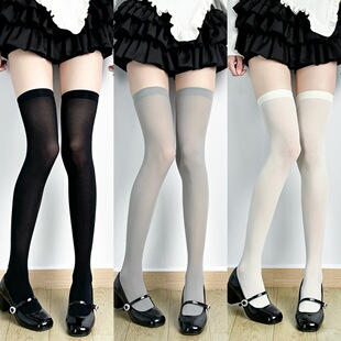 芭蕾日系学院风jk袜子女纯欲高筒袜黑色中长筒辣妹美腿过膝袜春夏
