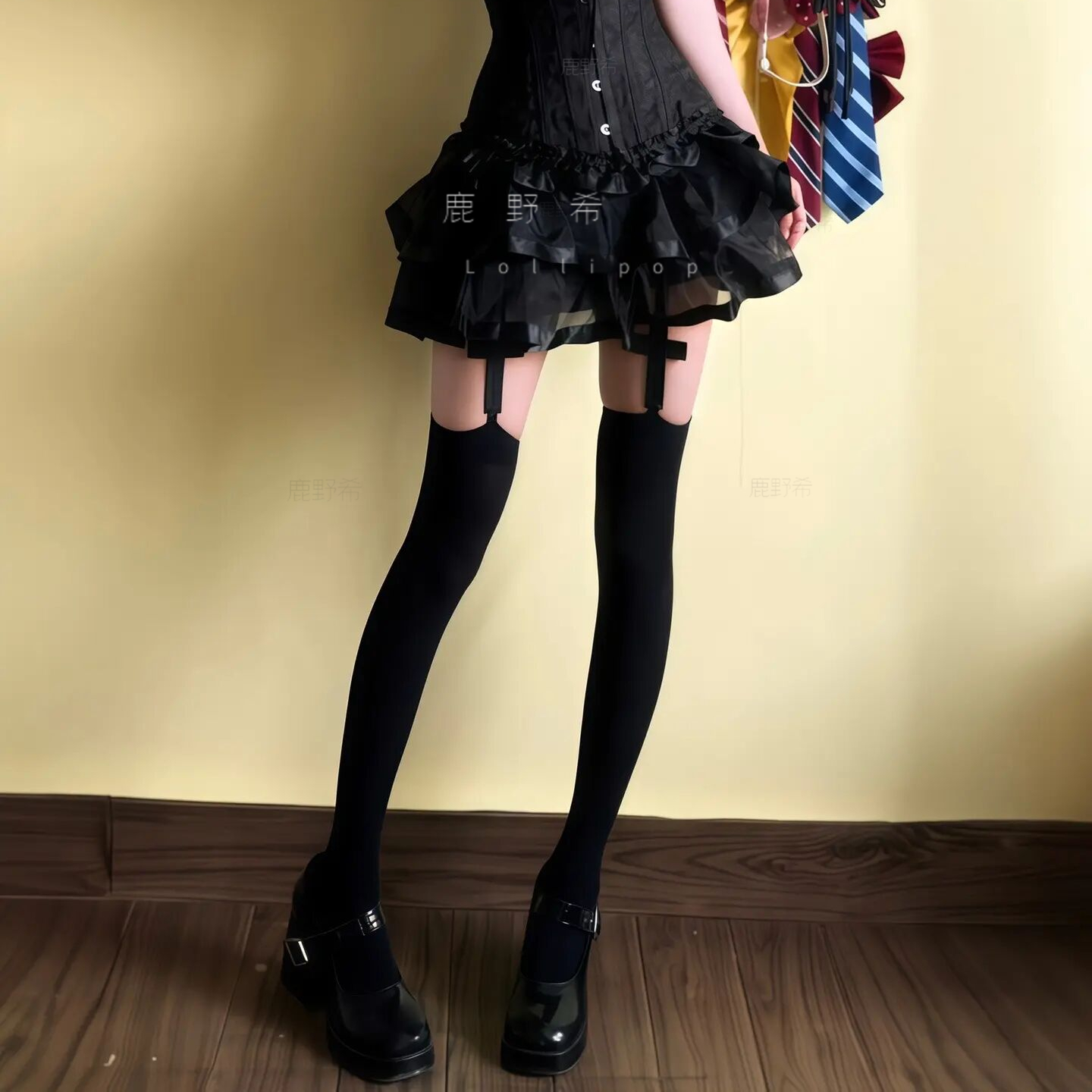 千禧辣妹甜酷个性吊带长筒袜jk少女cos吊带袜亚文化日系高筒袜子