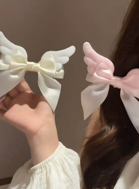 日系可爱翅膀蝴蝶结软妹发夹女洛丽塔发饰甜美顶夹侧边夹子头饰