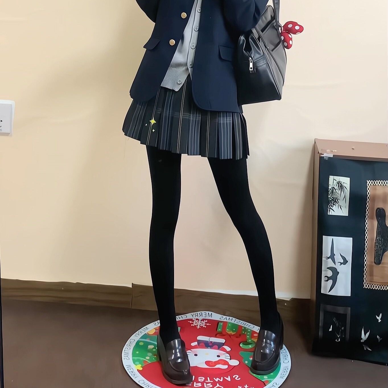 千金大小姐黑色打底袜JK制服短裙打底裤天鹅绒显瘦腿长美腿连裤袜
