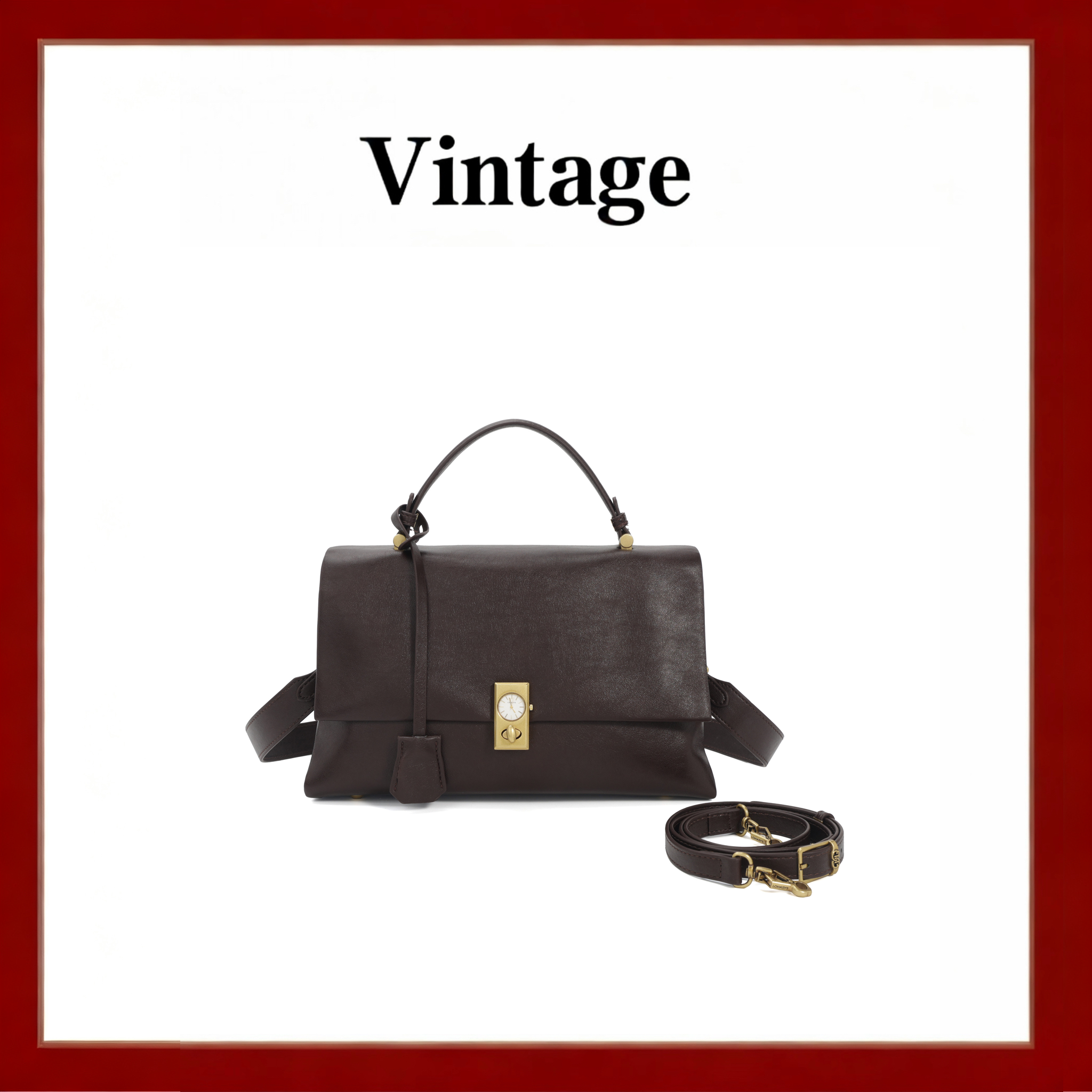 [钟爱星海]秋冬新款高级感大容量邮差包双隔层单肩斜挎包2563棕色