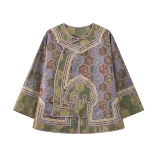 锦阁 七分袖 新中式 重工蜀沙锦如意襟上衣 外套 女装 JINYU矜羽