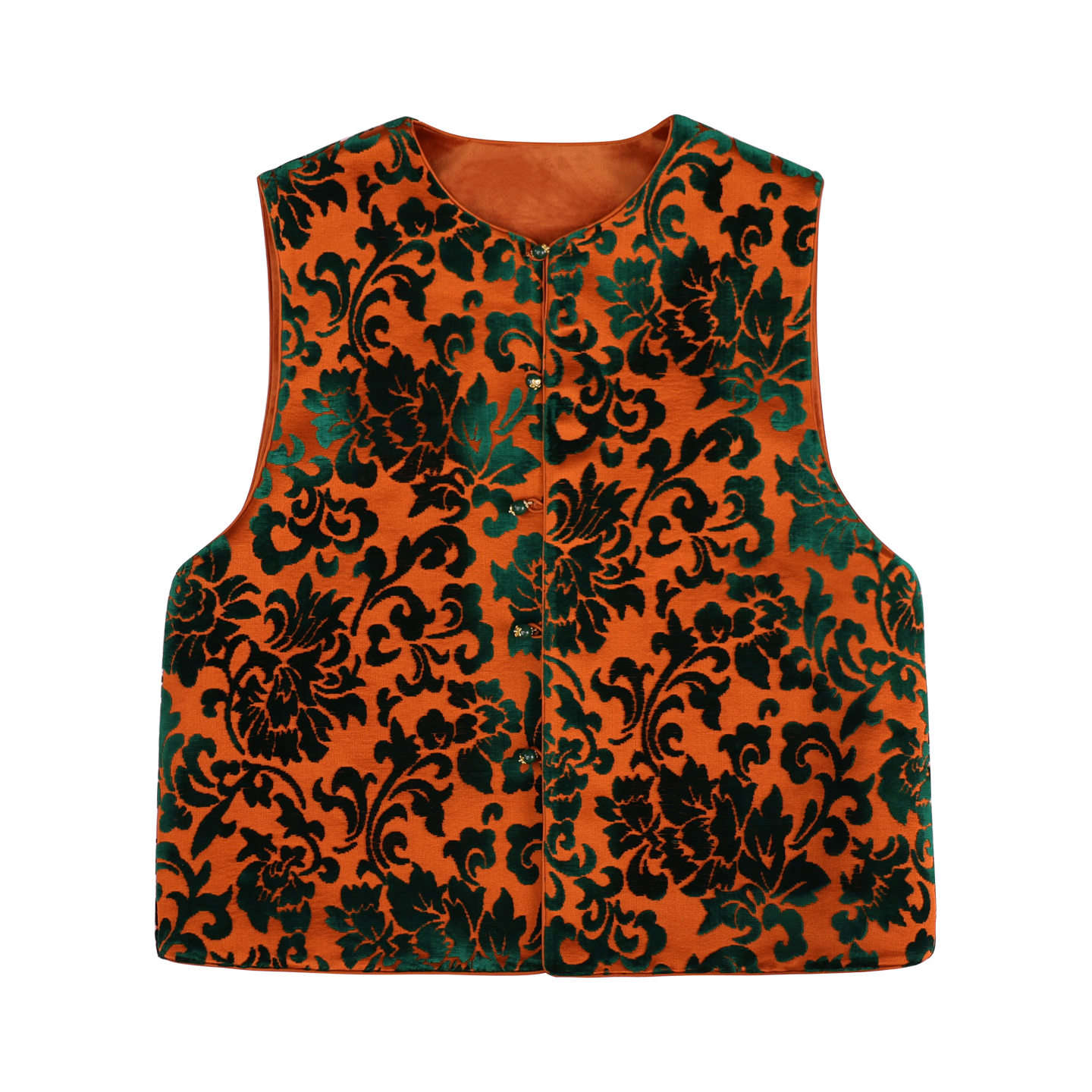 JINYU矜羽【晴溪】新中式漳缎马甲上衣秋冬款