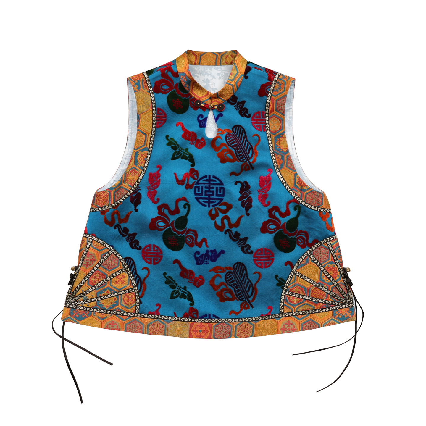 JINYU矜羽 （福韵）新中式八宝葫芦漳缎叠穿马夹女上衣冬款