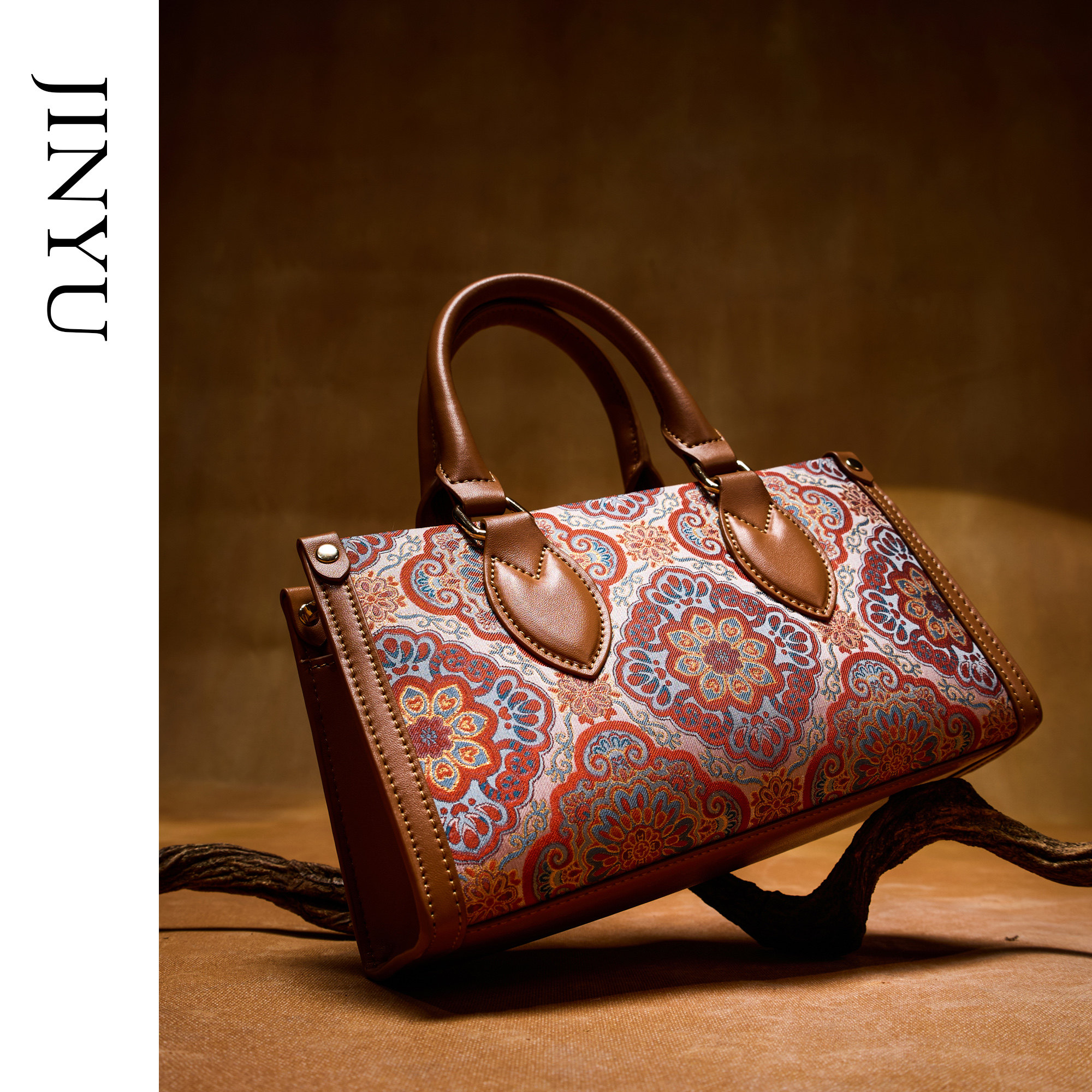 JINYU矜羽 【手提包】国风新中式宋锦包包女式2025新款高端大气,箱包皮具/热销女包/男包,托特包,淘宝优惠券,粉丝福利购,淘宝优惠卷