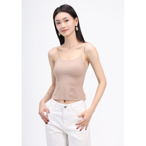 JINYU矜羽 百搭时尚背心显瘦外出裸感无痕防走光女背心打底