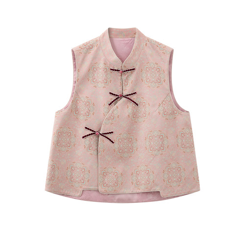 非遗宋锦新中式斜襟马甲