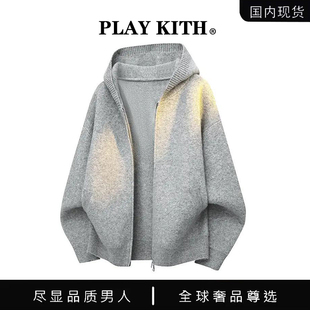【国内现货】PLAY KITH 美式复古开衫毛衣连帽针织衫休闲情侣外套