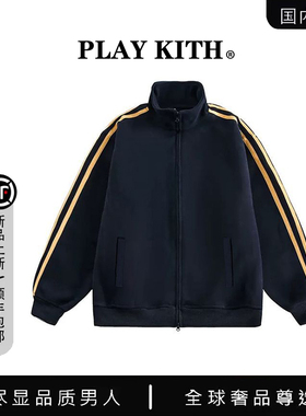 【国内现货】PLAY KITH美式三条杠卫衣情侣款开衫宽松慵懒风外套