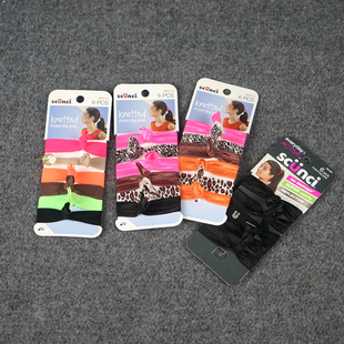 外单scunci 打结发圈手腕带扎马尾橡皮筋柔和发绳6条装