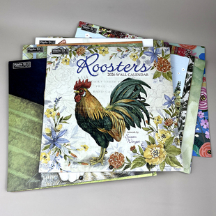外单2026各种主题桌面日历精美亚麻纸质 12个月全彩华丽插画艺术