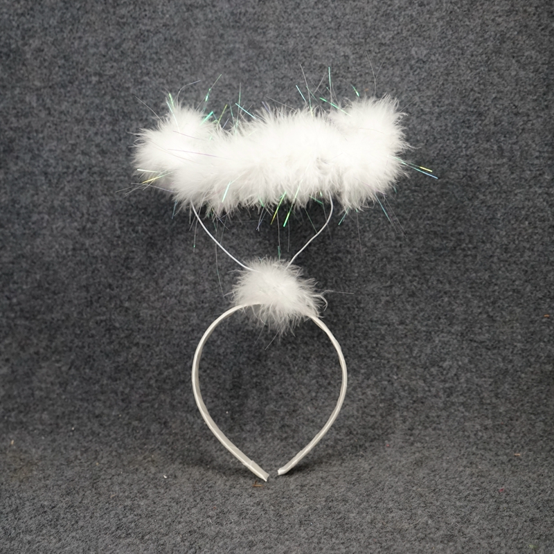 洁白天使发箍真羽毛天使环发饰