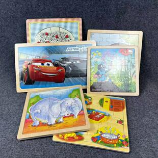 儿童益智拼图玩具木制拼板妈妈讲故事字母拼图动物拼图