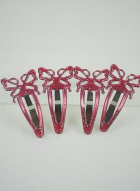 KA4强货散货优质全滴胶儿童蝴蝶发夹边夹发夹掰卡留海夹小号发夹