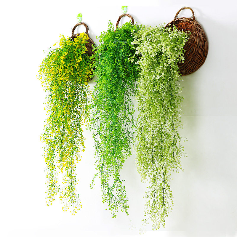 仿真植物花艺藤条金钟柳叶壁挂客厅墙壁空调管道装饰绿植垂柳藤蔓