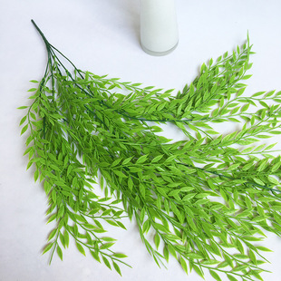 仿真绿叶装饰藤条柳叶壁挂婚庆植物墙配材杨柳假花塑料花垂柳挂饰