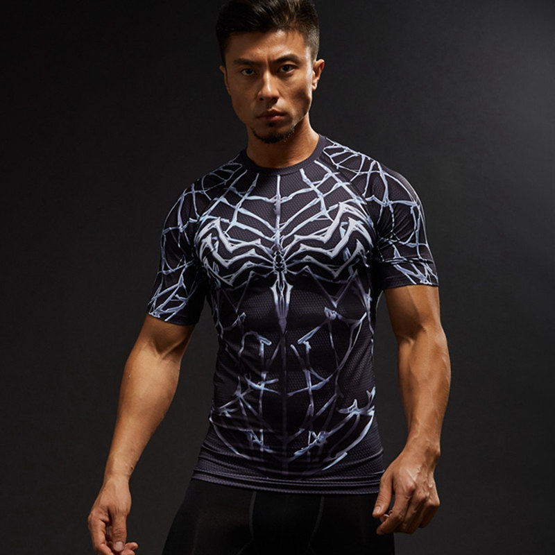 毒液紧身衣蜘蛛侠衣服电影cost恤venom弹力健身服透气运动速干衣
