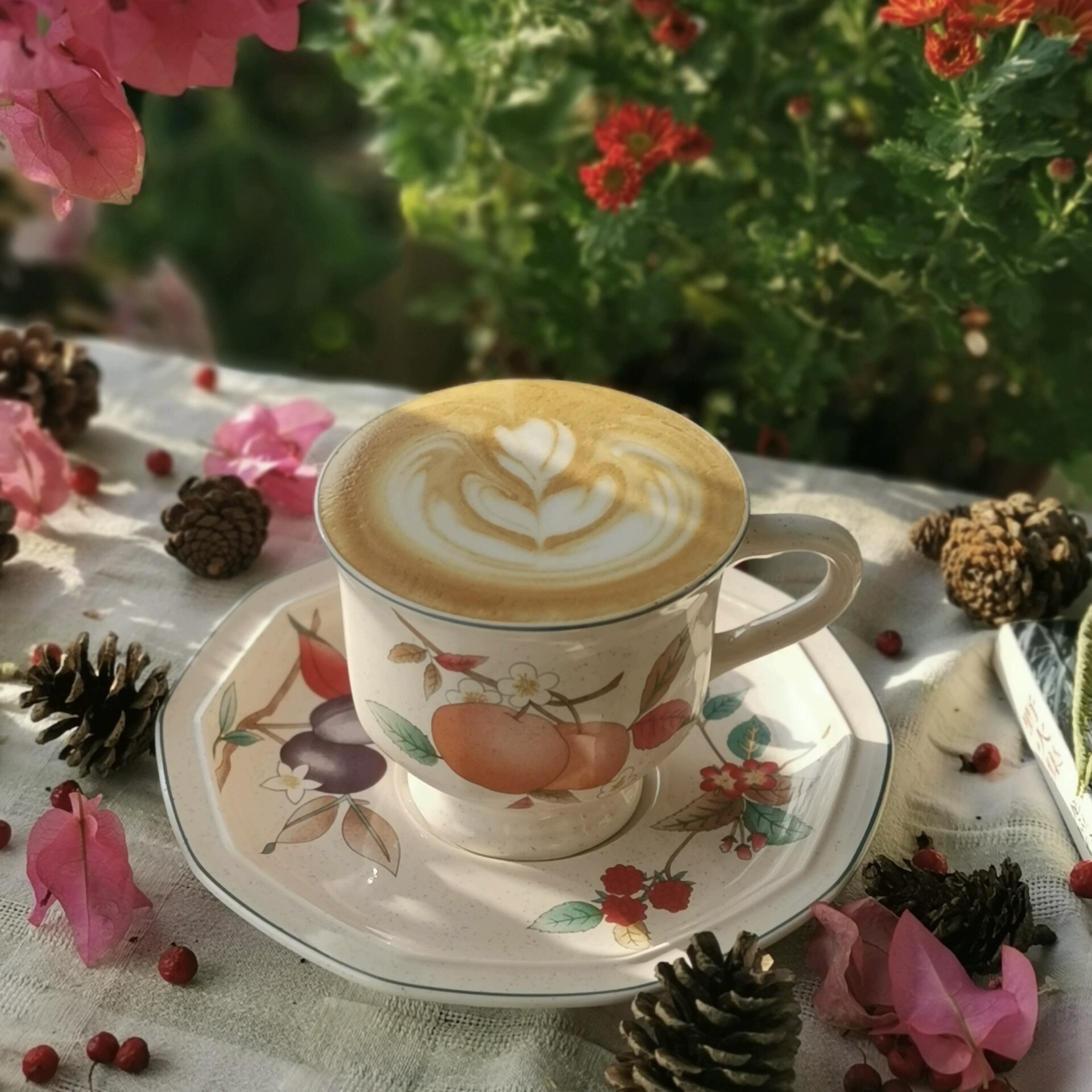 少女氛围感中古手绘复古做旧芝麻点陶瓷咖啡杯碟拉花杯水杯礼物