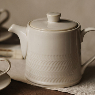 高颜值denby丹碧复古陶瓷杯马克杯咖啡杯情侣水杯碟天然画布水壶