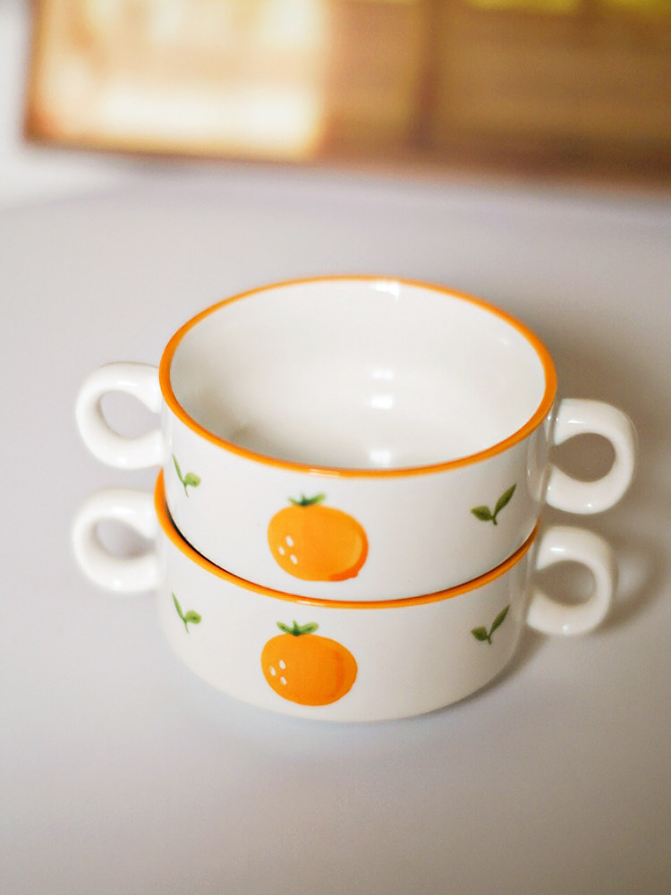 创意陶瓷可爱双耳碗甜品宝宝碗家用餐具釉下彩清新北欧风格沙拉碗,餐饮具,碗,淘宝优惠券,粉丝福利购,淘宝优惠卷