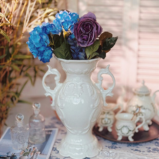 童话时光外贸原单陶瓷花盆花瓶高脚奖杯酒杯器型复古做旧美式乡村