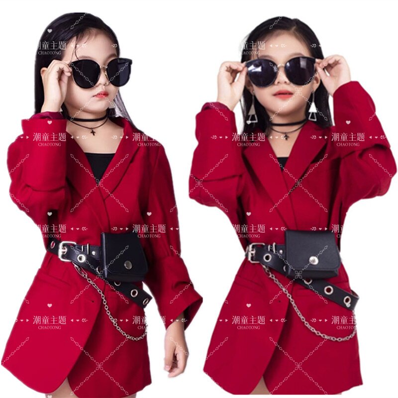 女童复古港风主题影楼摄影写真模卡走秀个性演出艺术潮流服装