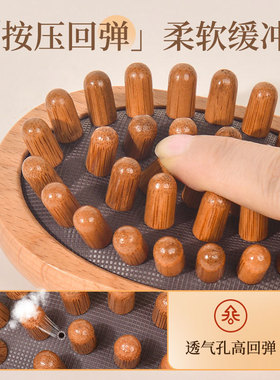 手持榉木经络按摩刷 带脉揉腹刷腿美体刷肚子身体疏通木质经络刷