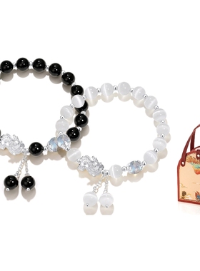 招财貔貅本命年小众吞金兽设计足银手链男女情侣2025年新款送女友