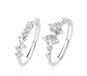 甜心公主闺蜜对戒指蝴蝶结开口可调节小众简约百搭气质高级感礼物