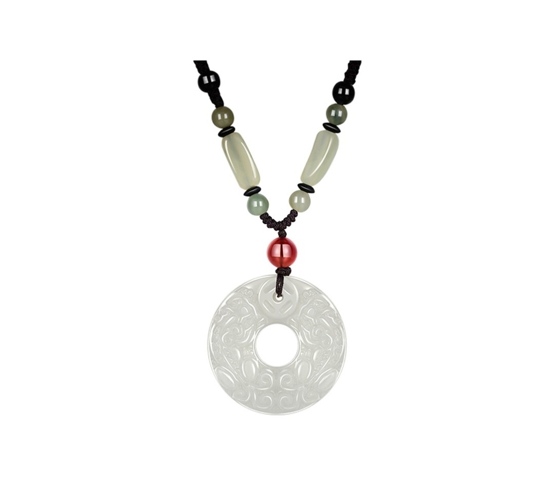 MOVER魔吻呈祥如意貔貅平安扣玉佩吊坠招财玉髓项链男女生日礼物