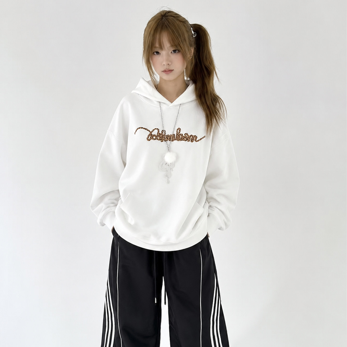 娜比所 连帽卫衣女2026秋冬新款韩版宽松百搭设计感小众套头上衣