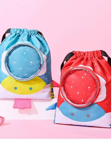 Водонепроницаемая сумка для хранения для плавания с разделителями подходит для мужчин и женщин, портативный мультяшный пляжный рюкзак