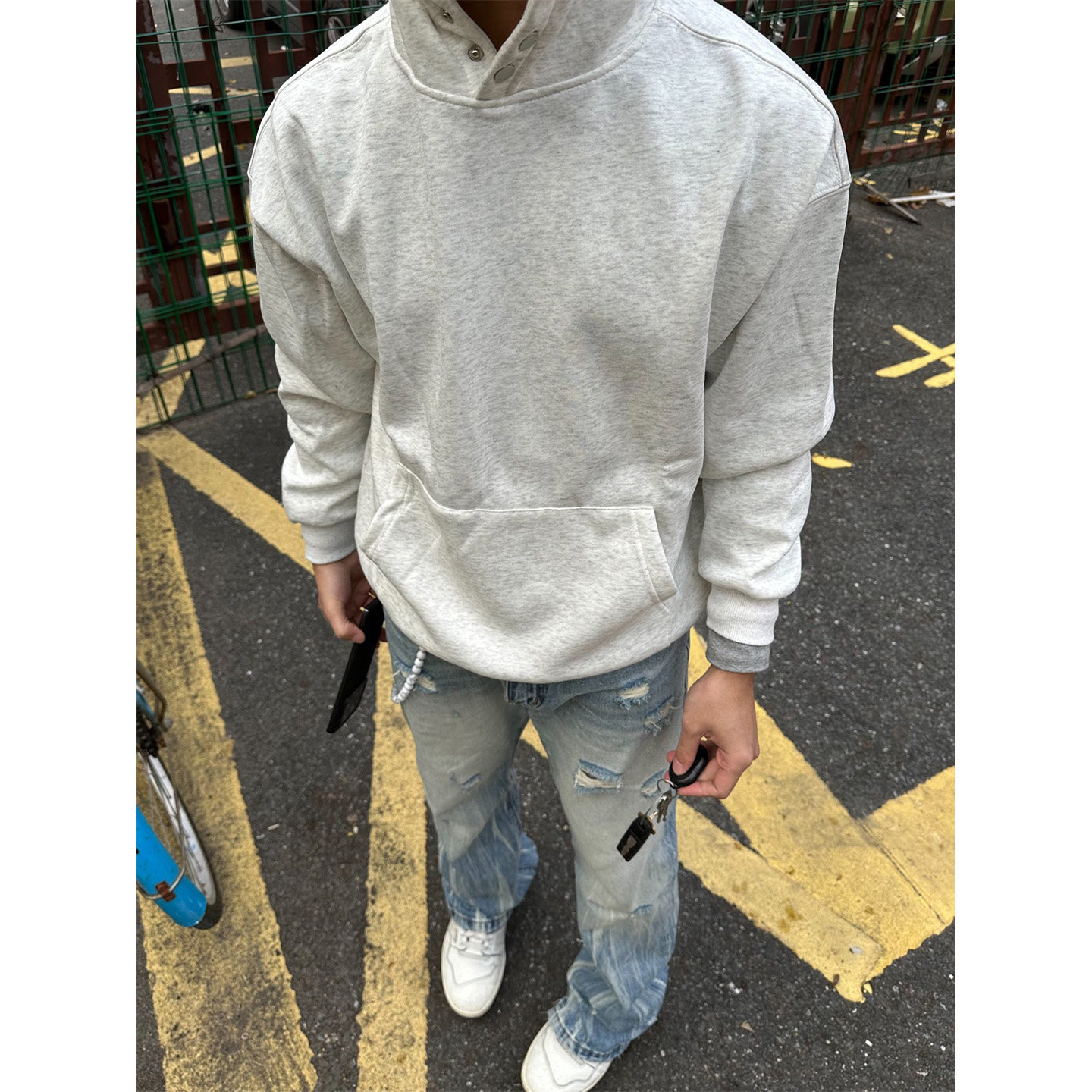 美式复古重磅连帽卫衣男秋冬加绒