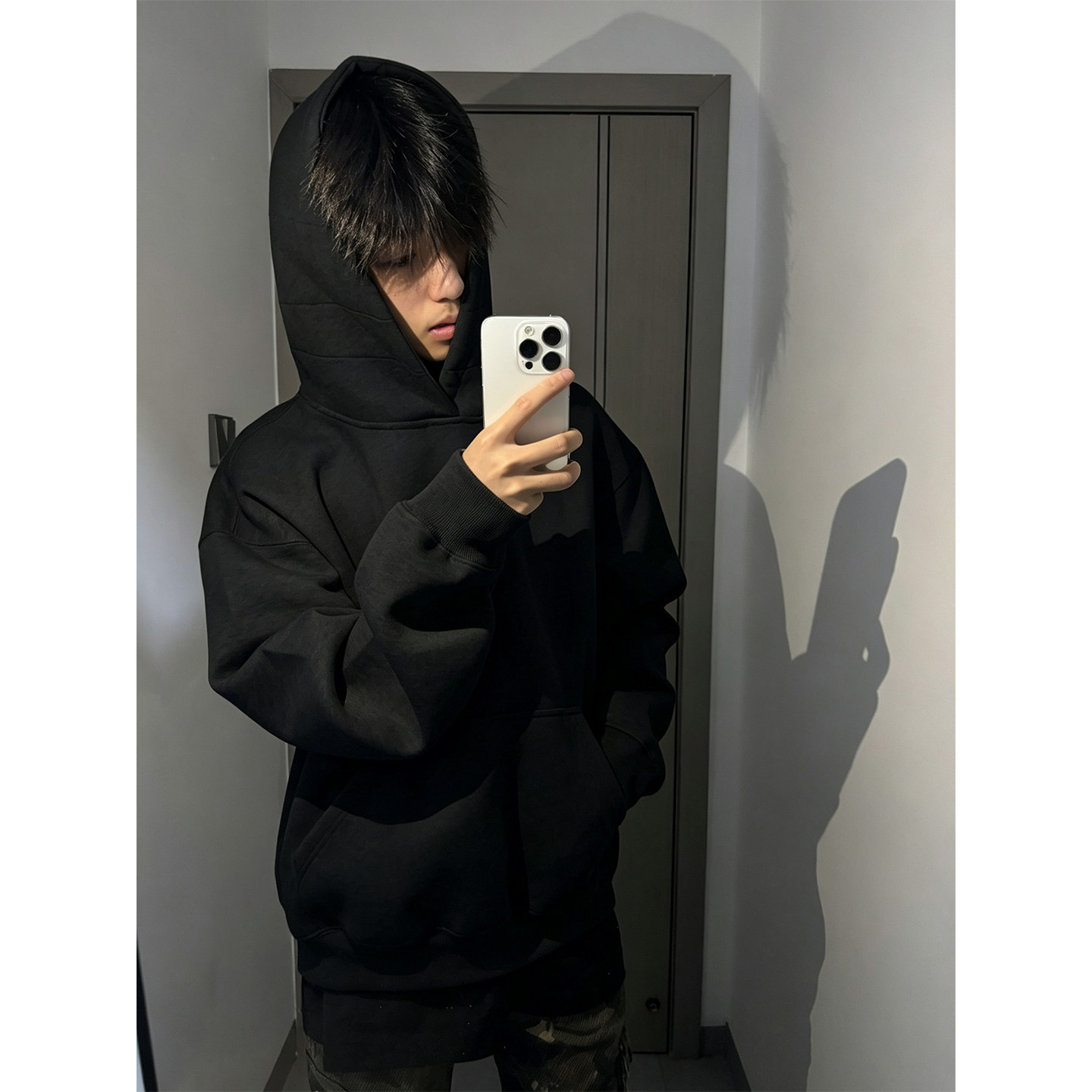 美式廓形重磅加绒连帽卫衣男款